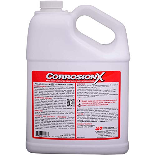 CorrosionX Rust Inhibitor, Industrial-Strength Dielectric Corrosion Prevention, Lubricant & Penetrant for Marine, Automotive, Electronics & RV Use, Protects Bolts, Cables, Engines, Parts, 1 Gallon