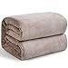 Hansleep Manta para Sofá de Franela 220x240 cm, Mantas para Cama 135/150 Suave - Manta Pelo de Microfibra Grande Transpirable Hipoalérgica, Manta Forro Polar Reversible Beige
