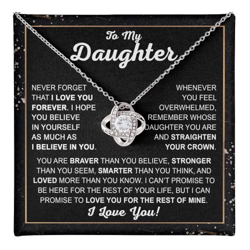 To My Daughter Necklace Daughters Gift From Dad Mom Daughters Birthday Gift Graduation Gifts For Girls Present Jewelry For Her From Dad With Love Cherished Jewelry Gift For Birthday Christmas Graduation