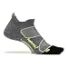 Feetures! Men's Elite Max Cushion No Show Tab, Heather Gray + Reflector, Large