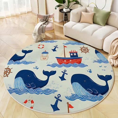 Tapis baleine lavable et antidérapant grand format bleu clair - 4