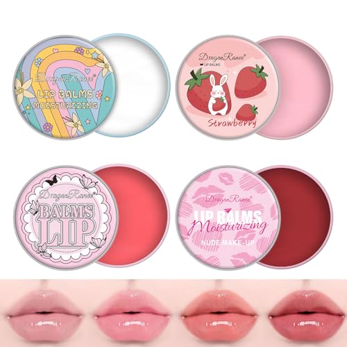 4PCS Lip Balm Set - Moisturizing &amp; Hydrating Korean Lipstick for Lips, Prevention Dry and Cracked, Christmas Gifts for Soft &amp; Smooth Lips
