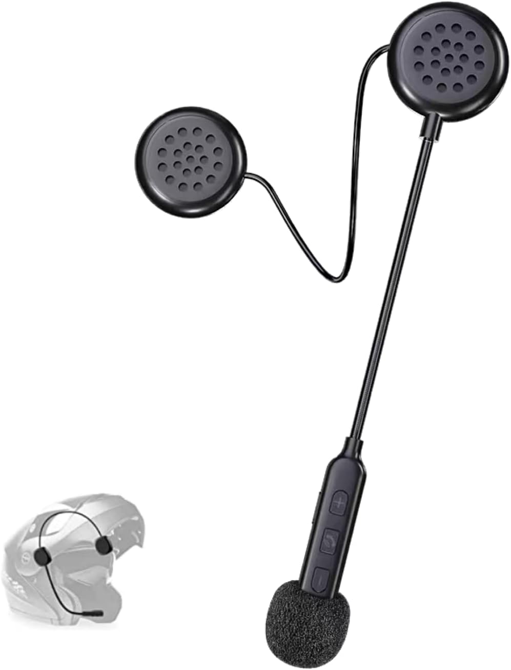 Motorcycle Helmet Bluetooth Headset with Bluetooth 5.0,Ultra-Thin Wireless Bluetooth Headset,Hands Free Music Call Control Waterproof Helmet Speaker for Motorbike Sport Cycling/Skiing/Riding