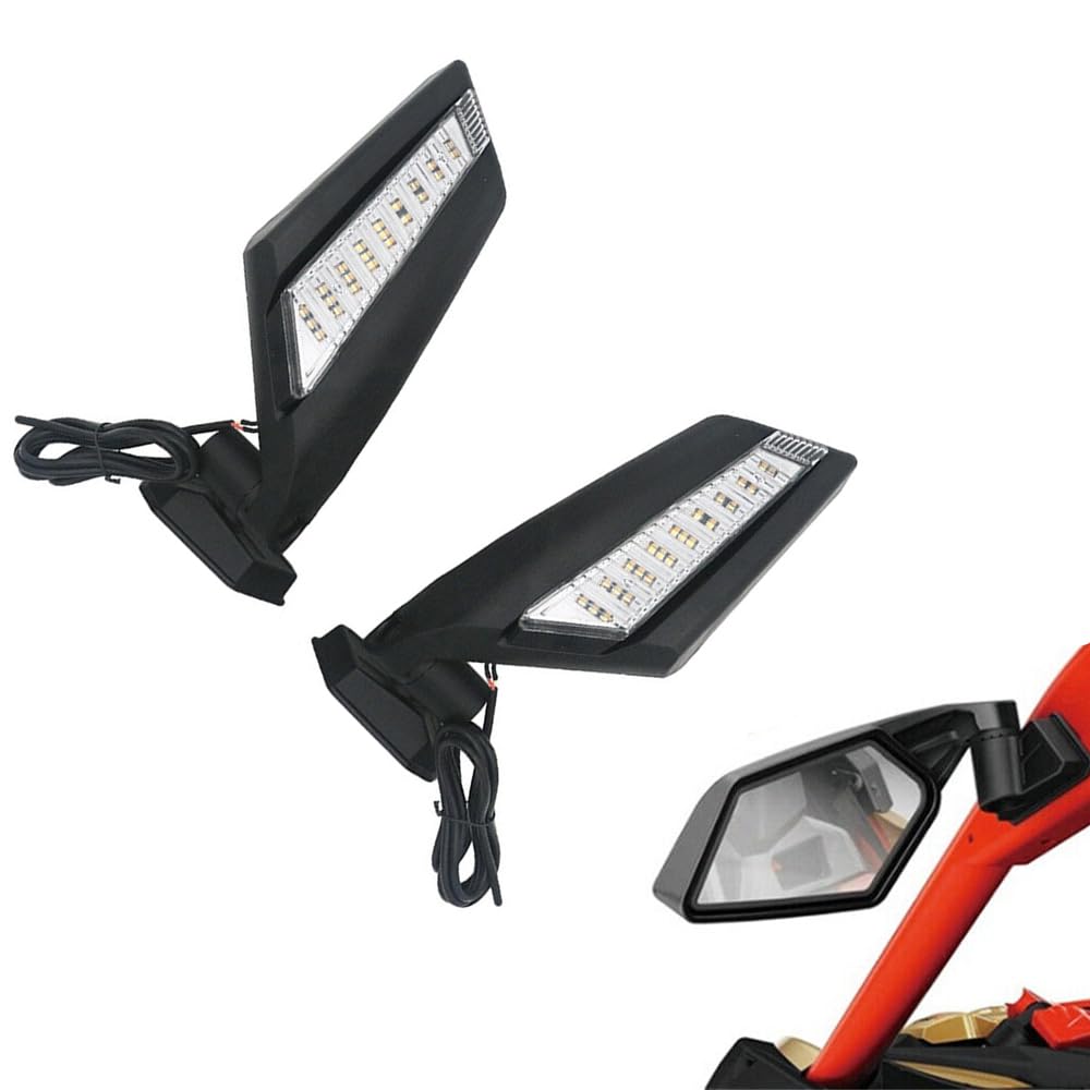 Riloer Espejo intermitente LED, espejo intermitente LED compatible con Bombardier CanAm Maverick