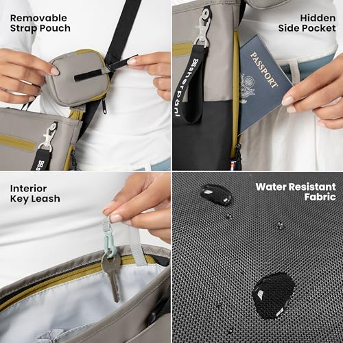 Image of Sherpani Sadie, Nylon Crossbody Bag, Lightweight Shoulder Bag, Travel Cross Body, Crossbody Purse for Women, RFID Protection, Removable Coin Purse, Travel Gift (Wasabi Stone)