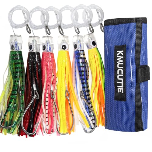 Kmucutie Set of 6 pcs 6.5 inch trolling Lure Marlin Tuna