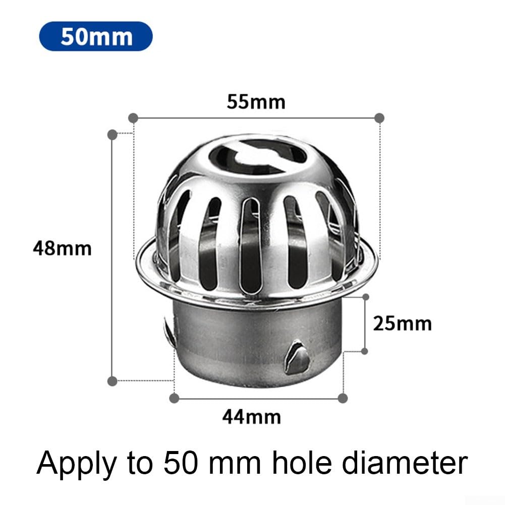 Filtre De Drainage Sol Rond En Acier Inoxydable - Stop Obstructions Égout Toit & Sol, 50-200mm Réglable