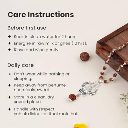 Image of Astrotalk Divya Shankh Rudraksha Mala | Nepal Origin 5 Mukhi Rudraksha Mala with Shankh Pendant for Protection, Peace & Spiritual Growth | Mala Gift for Man & Woman