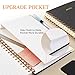 5 Subject Notebook with Removable Dividers Tabs, 300 Pages Leather Hardcover Spiral Notebook College Ruled, 8