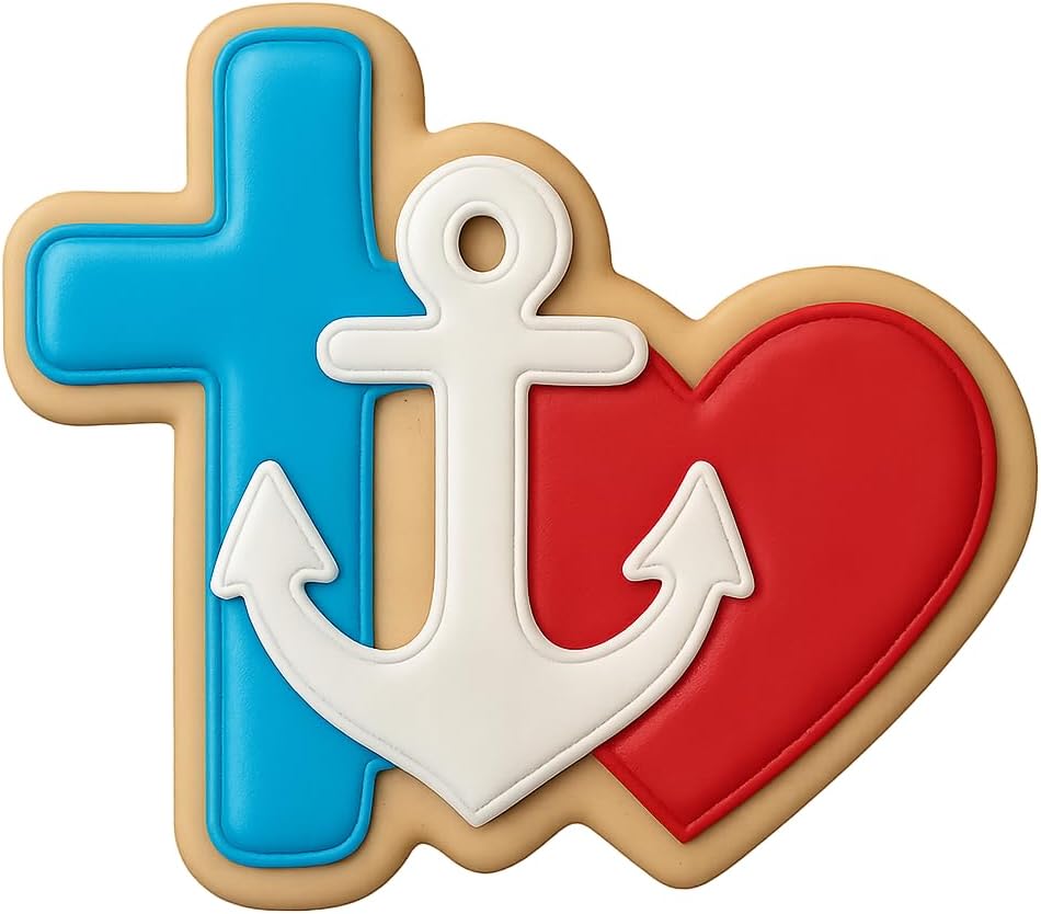 Love Anchor Cross Cookie Cutter 4x3.5" Creative Baking Design Set image 5