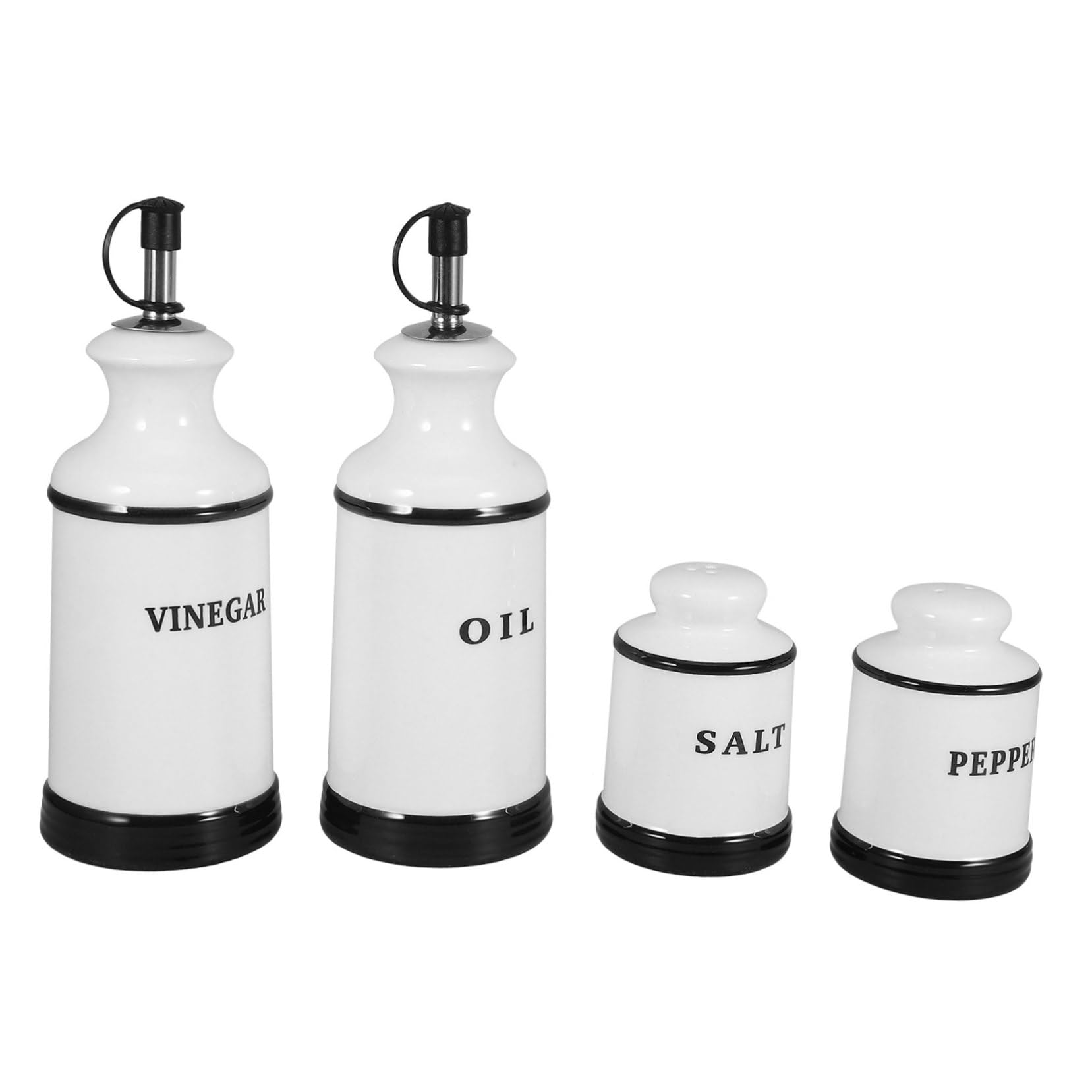 Mipcase 4piezas Botellas Cerámicas Aceite Vinagre Recipiente Sal Especias Decoración Artística Cocina Selladas