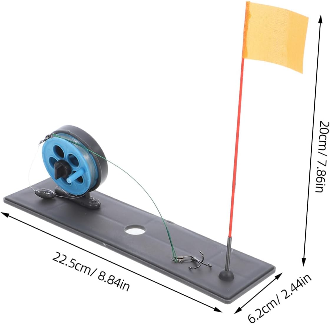 PRETYZOOM Blue Ice Fishing Tip-up Flag, 225mm Foldable ABS Marker image 2