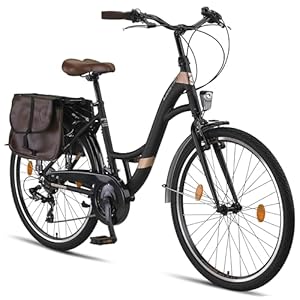 Licorne Bike Stella Premium City Bike, 26 en 28 inch, aluminium fiets voor meisjes, jongens, dames en heren, met 21 versnellingen, Hollandse fiets, stadsfiets