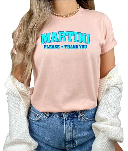 Martini Shirt Cocktail Drinking Alcohol Loving T-Shirt Casual Women Shirts #00450-61