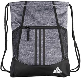adidas Unisex Alliance II Sackpack, Grey Heather/Black/White, ONE SIZE