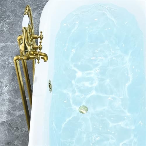 Kerta 67" X 29" Acrylic Clawfoot Soaking Bathtub In Gray With Drain/Overflow #TOP5