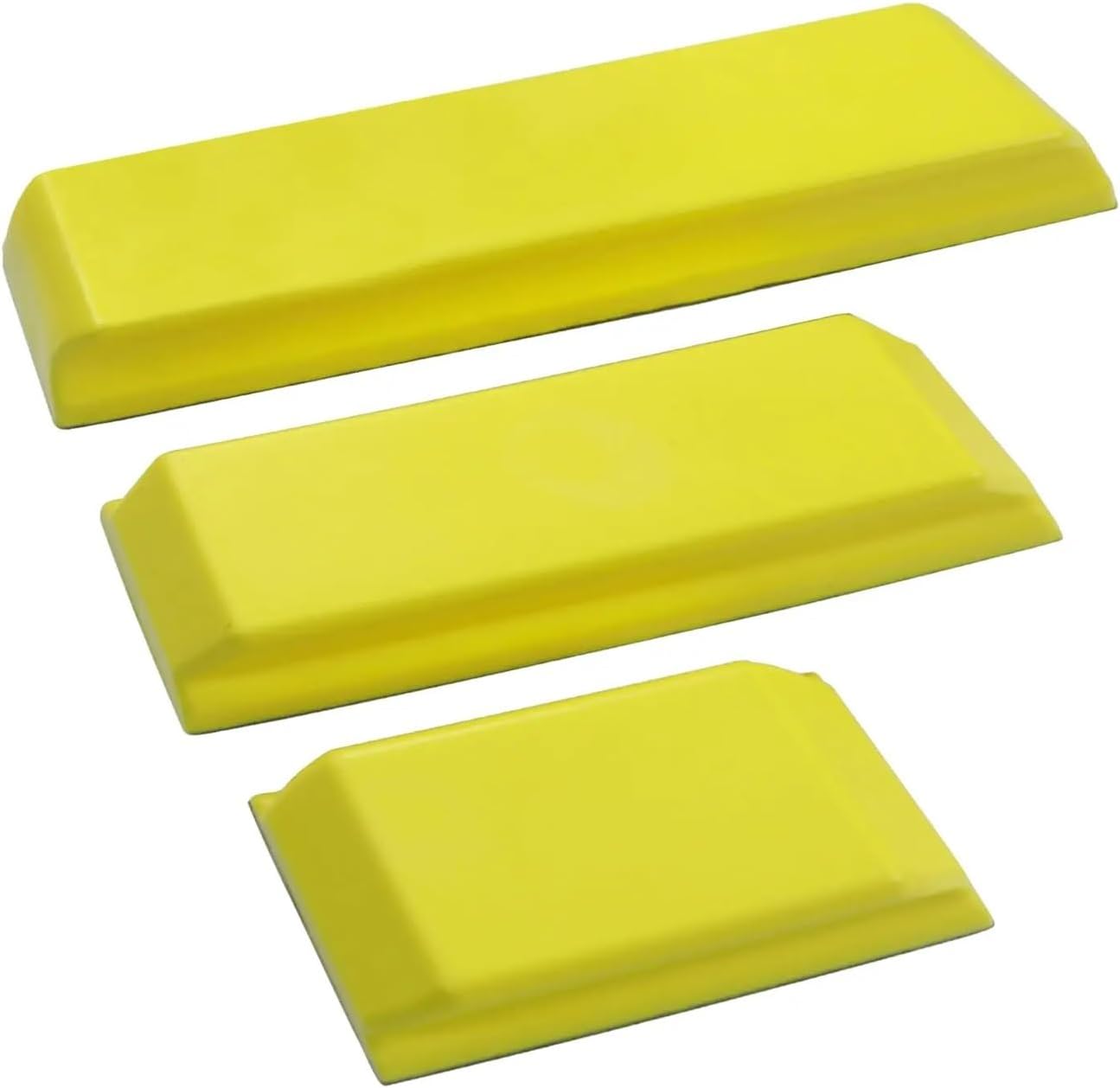 Rectangle Hand Sanding Block Set with 3 Blocks, 5", 7-3/4" and 10" Set, Hook & Loop Backing and PSA Sandpaper