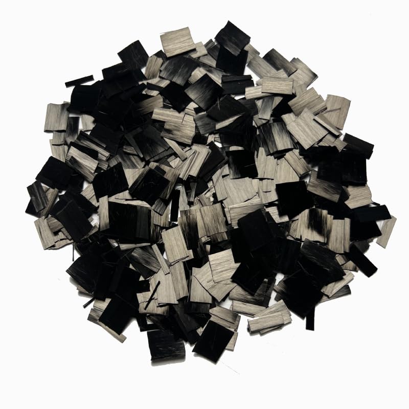 Generic 13mm Sheet-Like Short Cut Carbon Fiber Automotive Interior Modification Filling Raw Materials (500, Grams), black