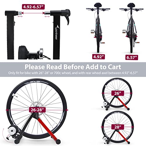 Bike Trainer Stand Indoor Exercise: Sportneer Magnetic Bicycle Cycling Training Accessories With Noise Reduction Wheel Kit For Road Bikes #TOP6