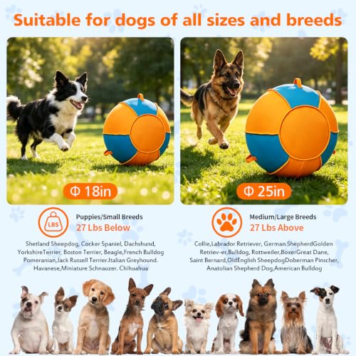 Image of 18 Inch Dog Herding Ball with 3 Handles - Anti-Burst Toy for Small Breeds
