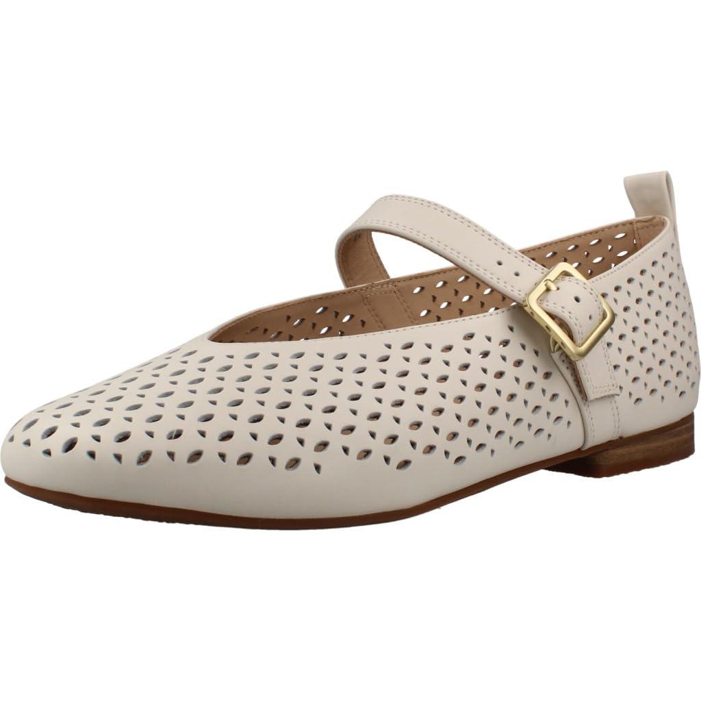 Clarks Fawna Jane Womens Cream Leather, 8