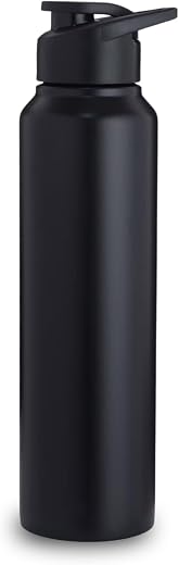 OFFIKRAFT Steel Sip – 1L Single Wall Stainless Steel Water Bottle | Wide Mouth, Leak-Proof, BPA-Free Cap | Fridge-Safe | I...