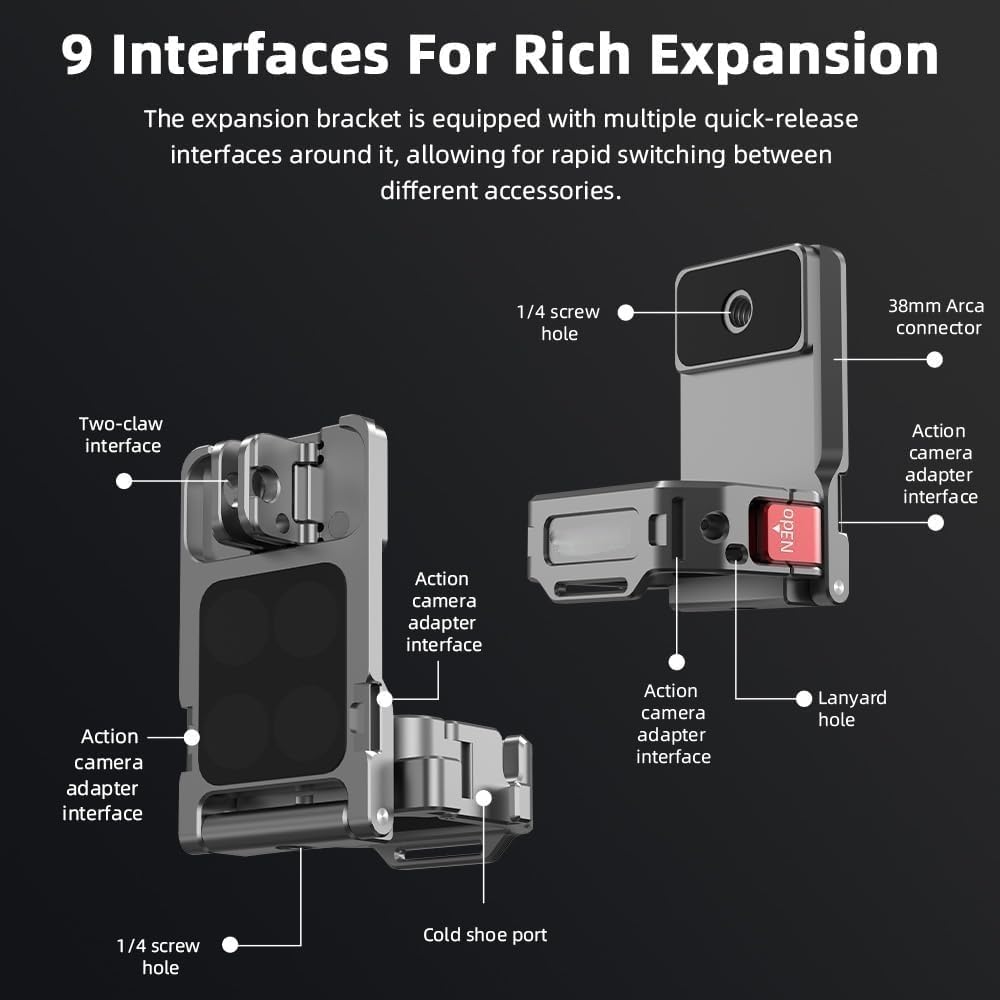 Multi-Function Magnetic Mount Stand Bracket for DJI Osmo Pocket 3,Expansion Adapter Protection Frame Bracket Accessories