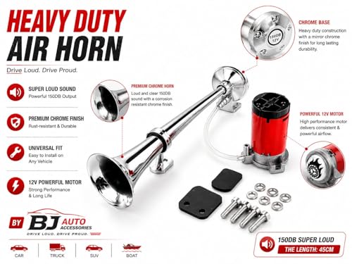 Generic BJ Auto Heavy Duty Air Horn 150DB, 12V, 45CM - Image 4