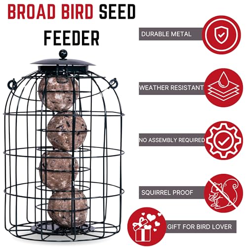 Pack of 3 Premium Wild Bird Hanging Nut Seed & Fat Ball Feeder with Squirrel & Pigeon Proof Bird Feeders UK - Durable Outdoor Peanut Feeders for Birds - Image 8