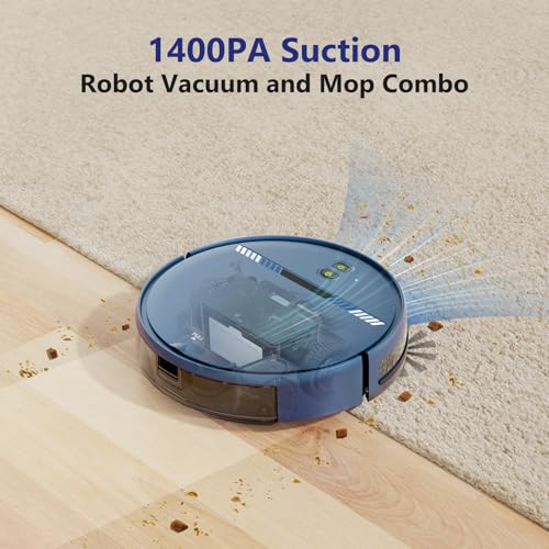 Image of Robot Vacuum Cleaner, Smart Robotic Vacuum Wi-Fi Connected, App Control, Compatible with Alexa and Google Assistant, Automatic Self-Charging Robot Vacuum Perfect for Pet Hair, Carpets and Hard Floors