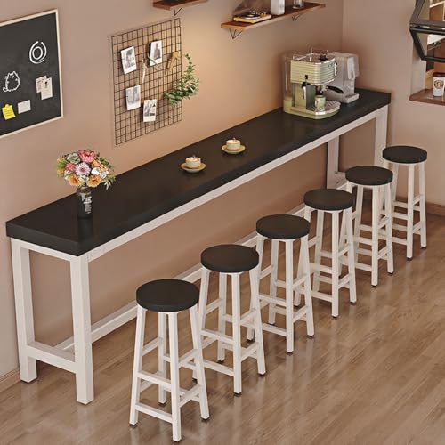 Mesa de bar, mesa de desayuno, mesa de café de cocina, pub, marco de madera y metal para espacios pequeños