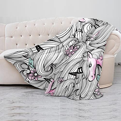 Plaid licorne microfibre doux pour soirées canapé - 5