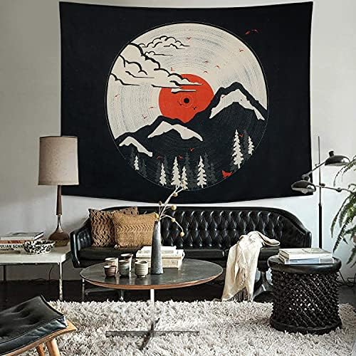 Dremisland Japanese Aesthetic Tapestry Mountain Forest Tapestry Wall Hanging Sun Tapestry Nature Landscape Wall Art for Living Room Bedroom Dorm (Colorful, L/148X200cm (58"X79"))
