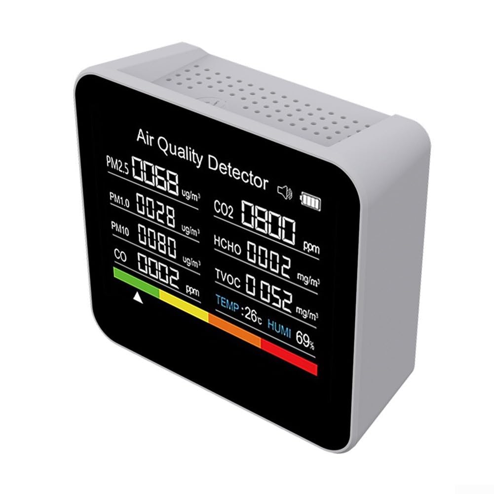 Monitor della qualità dell'aria 9-in-1 Misuratori di qualità dell'aria interna Rilevatore di inquinanti atmosferici Rilevatore di anidride carbonica AQI PM2.5 Tester di qualità dell'aria