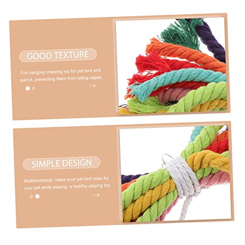 Image of Parrot Cotton Rope Gnawing Dradel Toy Chew Toy Wiggles s Parrot Swing Preening Bird Cage Rope Bird Chew Plaything s Hanging s