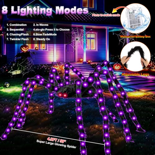Outdoor Halloween Spider Web Lights DROPS TO - image 3
