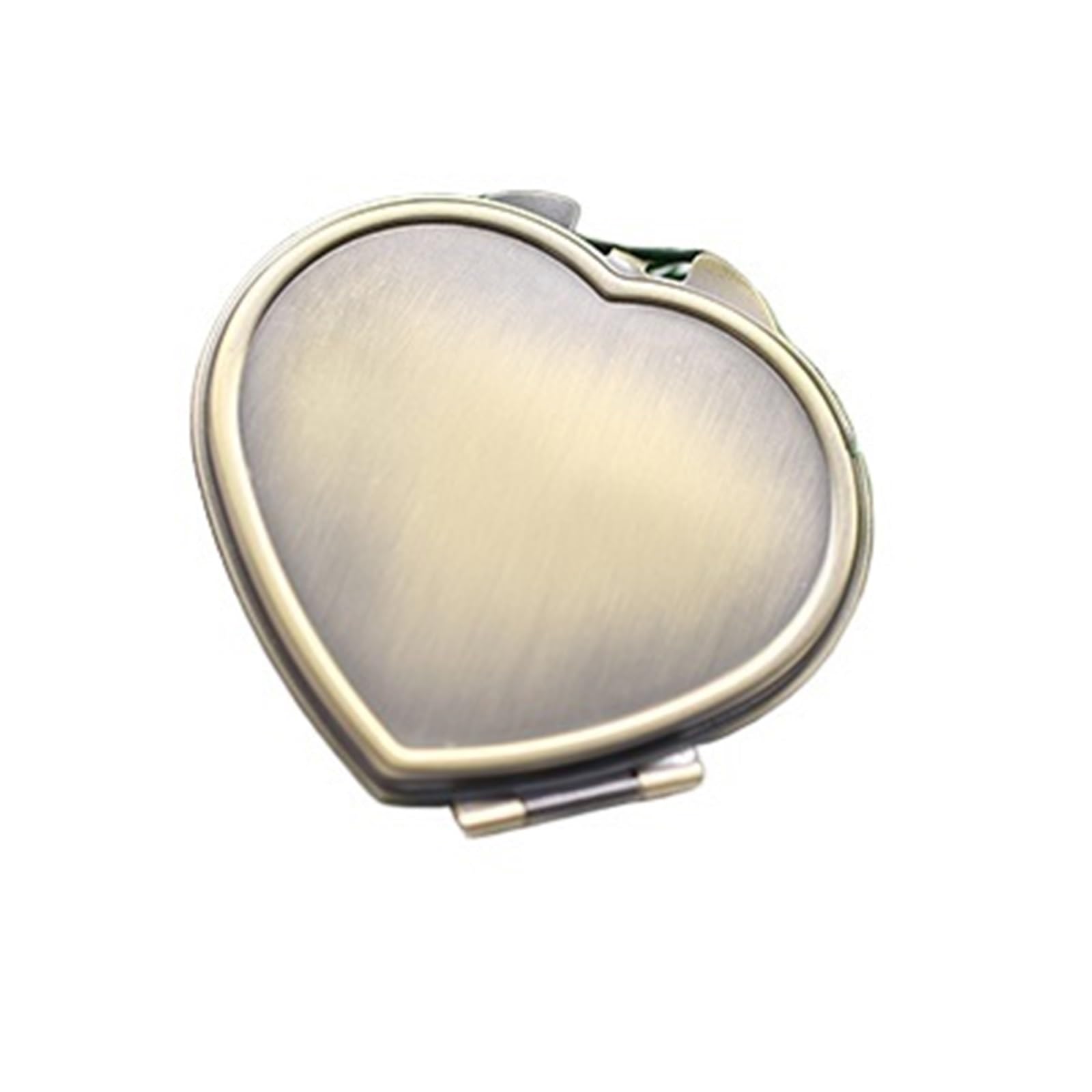 Specchietto Trucco 5pcs 67mm Heart Shape Folding Compact Mirror Pocket Makeup For DIY Jewelry Accessories Making(Bronze)