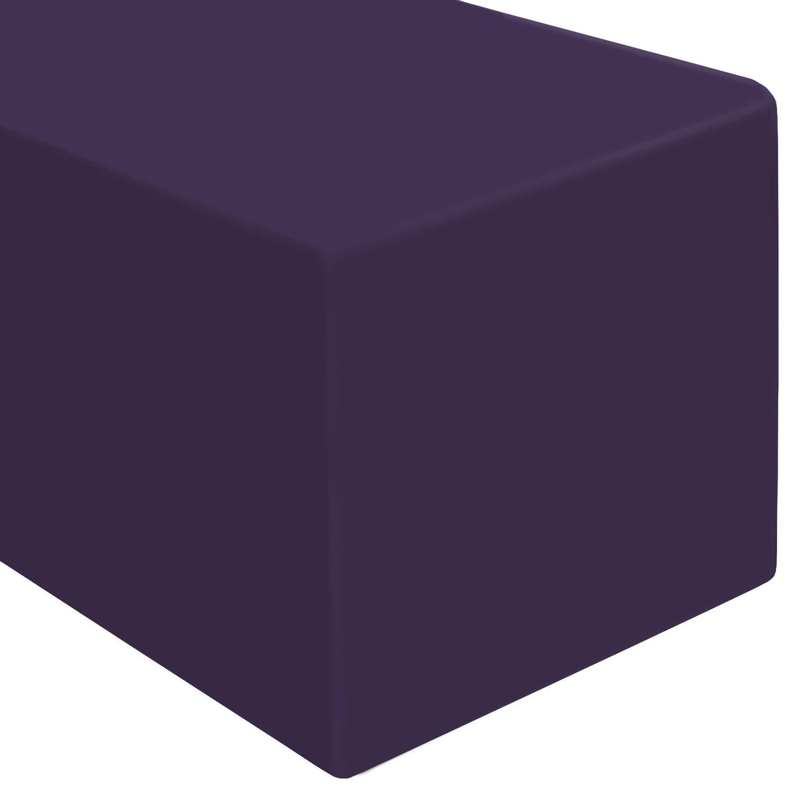 Lann's Linens - 8' Premium Fitted Tablecloth for 96" x 30" Rectangular Table - Wedding/Banquet/Trade Show - Polyester Cloth Fabric Cover - Purple