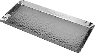30 Round Metal Tray Decor Ideas For Centerpieces 2 Antrader Hammered Rectangular Tray,Stainless Steel Decorative Tray,Silve...