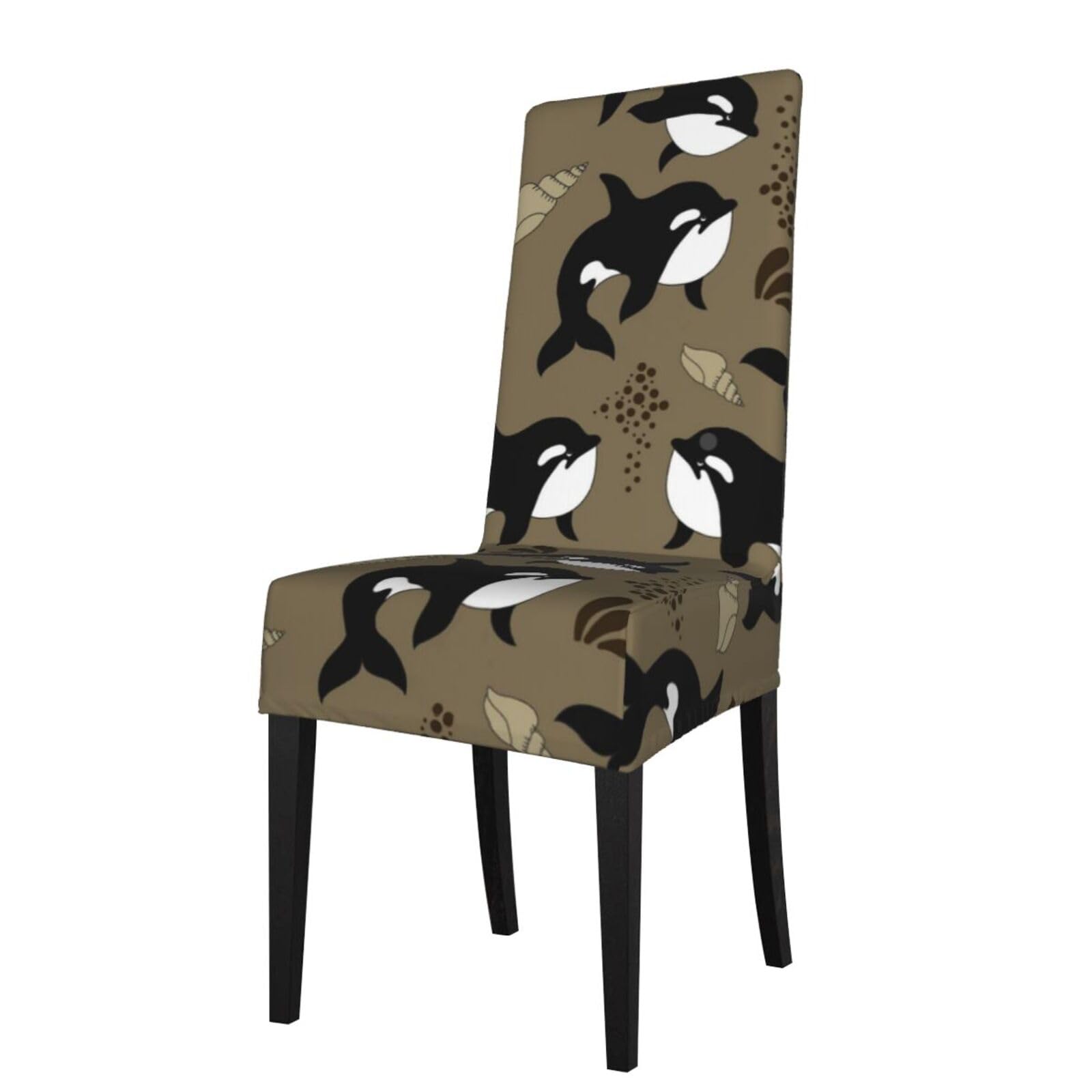 Lkymoh As Picture Sea Life Whale Funny Big Fish Animal, Chair Covers Stretch Chair Slipcovers For Dining Room, For Party Pet Protection Universal Fit Soft Polyester