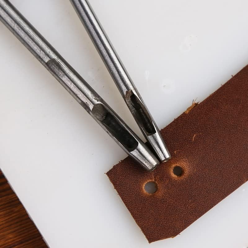 Imzay 0.5-4.0mm Leather Round Hole Punch Set Cutter Punch Leather Handmade Craft Tools Belt Punching Hand Tools Supplies