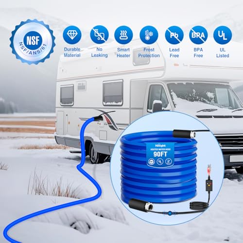 Image of Nilight 90FT Heated Water Hose RV 5 /8 inchInside Diameter -45F Freeze