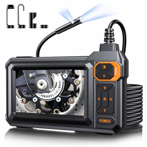 Dual Lens Endoscope Camera con Luz, Cámara de Inspección HD 1080P de 4.3"