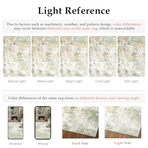 Image of HUGEAR 2x3 Entryway Rug Green Machine Washable Abstract Area Rug Small Rugs Entrance Door Mat Indoor Rugs Modern Low Pile Carpet Kitchen Bedroom Office Non Slip