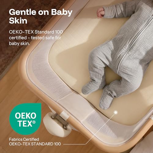 Image of HARPPA Cuddly Bassinet Sheets, Bamboo Viscose Cotton, Oeko-TEX Certified | 2 Pack, Soft and Breathable, Stay Put Fit, Deep Pocket, Elastic Skirt, Reinforced Edges, Lightweight Muslin Fabric
