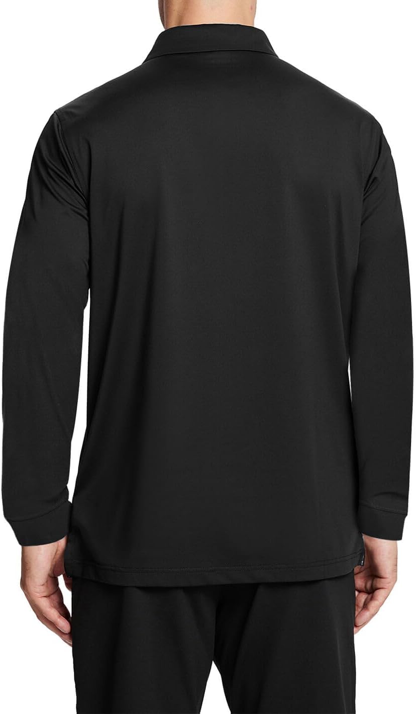 Men's Polo Shirt Long Sleeve Casual Solid Dry Fit High Performance Designed Collared Golf Men's Polo Shirt - Image 3