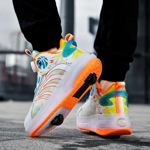 Kids Roller Skates Shoes Sneakers for Boys & Girls, 7 Colour, Automatic Retrectable Technical Skateboarding Skates for Sneakers for Girls Boys Novel Gift - 2 Roller3