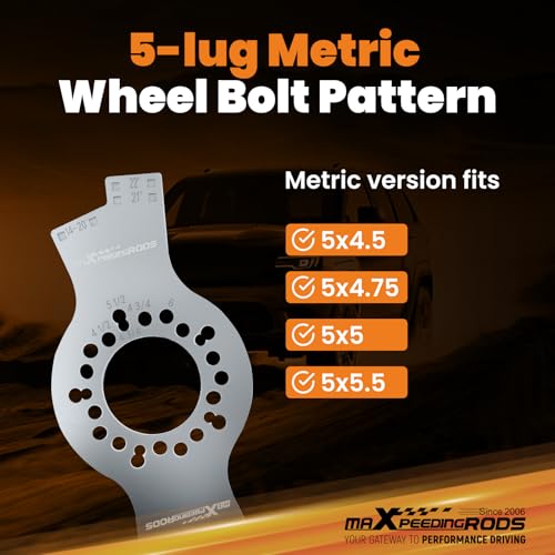 Image of maXpeedingrods Wheel Fitment Tool for 14 inch-22 inch, Wheel Fitment Simulator Tool for 7 inch to 17 inch Wheel Widths, 5-Lug Wheel Bolt Pattern, Wheel Offset Measuring Tool