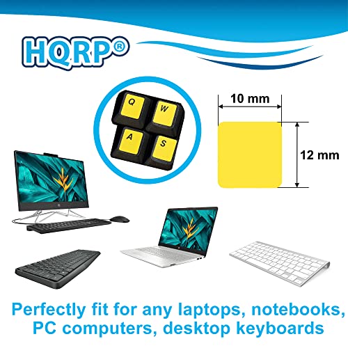 Pegatinas teclado laminadas HQRP negro/amarillo miniatura 3