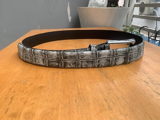 Genuine crocodile Belly leather skin Belts buckle for men, real Alligator Men's belt, strap width 1.57".4